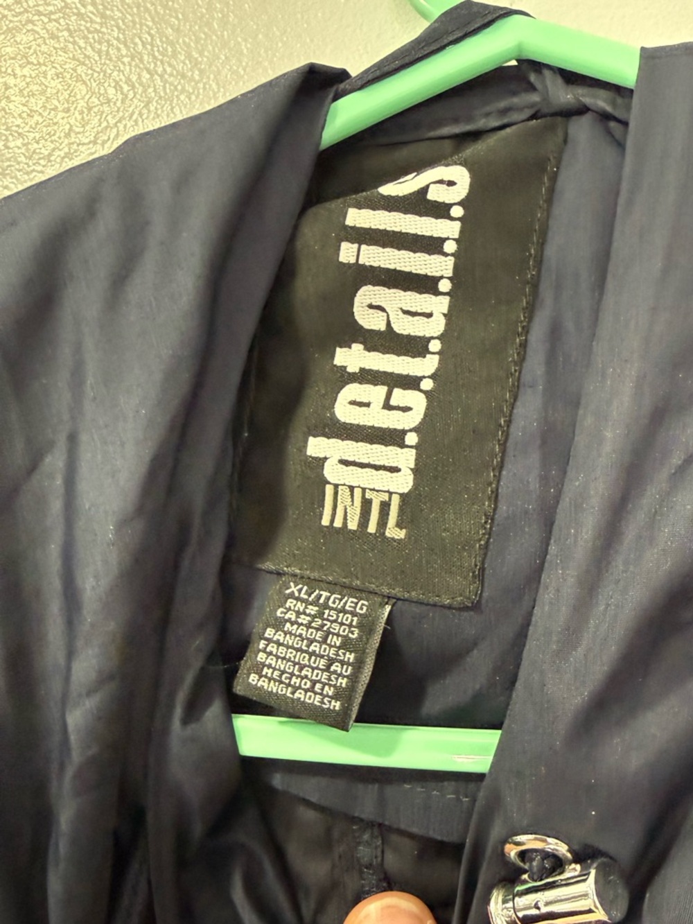 Women’s Navy Hooded Anorak Jacket - Picture 3 of 3